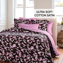Nuit En Fleurs - Couvre-Lit Satin De Coton - Nuit En Fleurs Noir