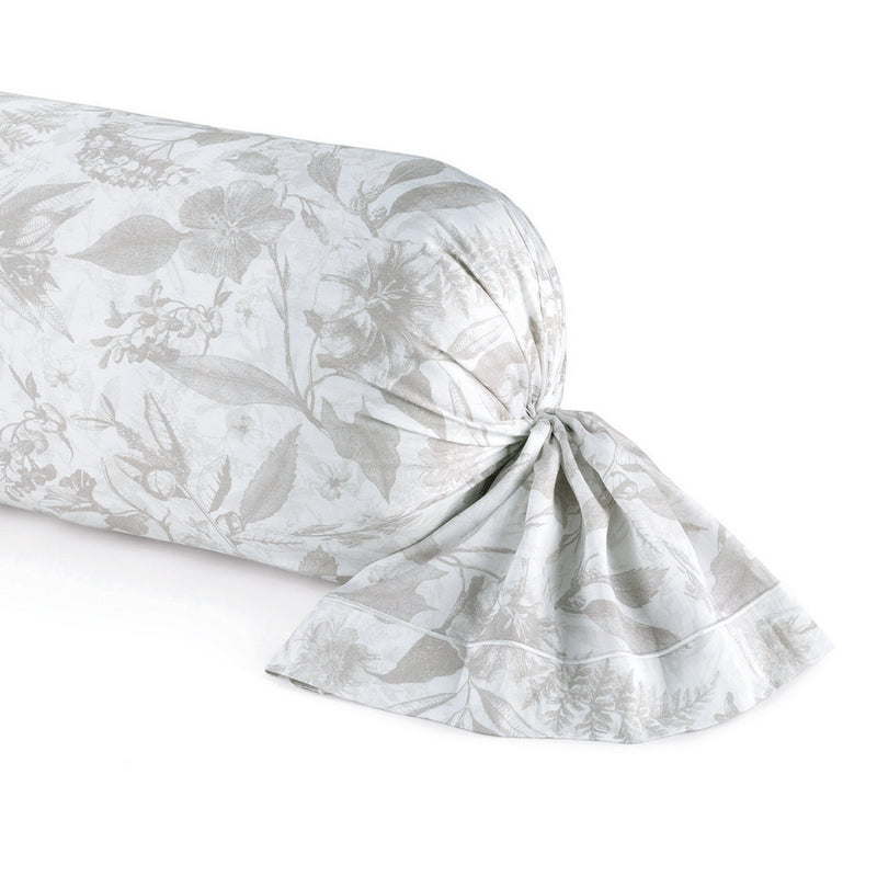 Fleurs De Jouy - Taie De Traversin Satin De Coton - Toile De Jouy Blanc