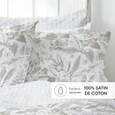 Fleurs De Jouy - Taie De Traversin Satin De Coton - Toile De Jouy Blanc