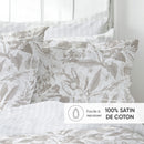 Fleurs De Jouy - Taie De Traversin Satin De Coton - Toile De Jouy Blanc