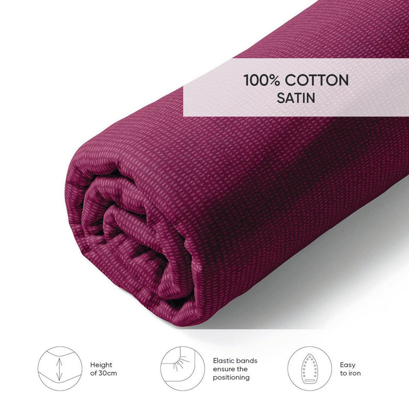 Sérika - Drap-Housse Satin De Coton - Sérika Prune