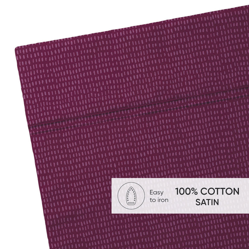 Sérika - Drap Plat Satin De Coton - Sérika Prune