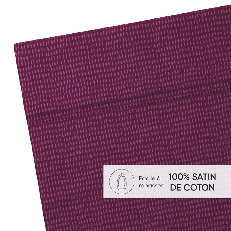 Sérika - Drap Plat Satin De Coton - Sérika Prune