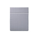 Noctalia - Drap Plat Satin De Coton - Lignes Naturelles Blanc / Bleu Clair