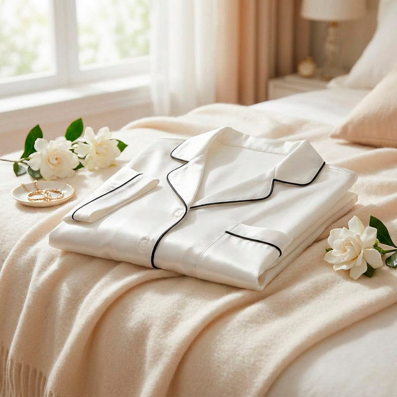 Maëlla - Set De Pyjama Court En Soie - Maëlla Blanc