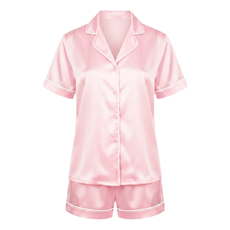 Maëlla - Set De Pyjama Court En Soie - Maëlla Rose Clair