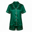 Maëlla - Set De Pyjama Court En Soie - Maëlla Vert Sauge