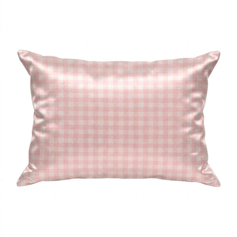 Lunéia - Taie D'Oreiller En Soie - Lunéia Rose Vichy