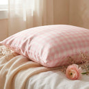 Lunéia - Taie D'Oreiller En Soie - Lunéia Rose Vichy