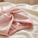 Soléa - Bonnet De Nuit En Soie - Soléa Rose Vichy