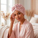 Soléa - Bonnet De Nuit En Soie - Soléa Marbre Rose
