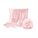 Lunéia - Taie D'Oreiller + Masque De Nuit + Bonnet De Nuit En Soie - Lunéia Rose Clair