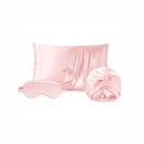 Lunéia - Taie D'Oreiller + Masque De Nuit + Bonnet De Nuit En Soie - Lunéia Rose Clair