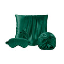 Lunéia - Taie D'Oreiller + Masque De Nuit + Bonnet De Nuit En Soie - Lunéia Vert Sauge