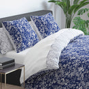 Birds - Housse De Couette Satin De Coton Birds Bleu