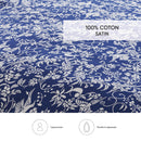 Birds - Housse De Couette Satin De Coton Birds Bleu