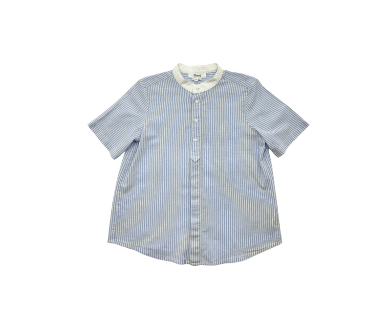 Bonpoint - Chemise Bleue À Rayures - 10 Ans