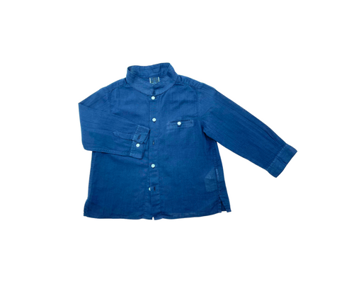 Bonton - Chemise Bleue Turquoise En Velours - 10 Ans