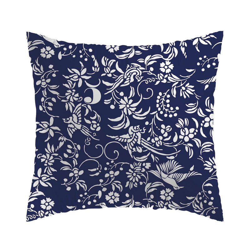 Birds - Set De 2 Taies D'Oreiller Satin De Coton Birds Bleu