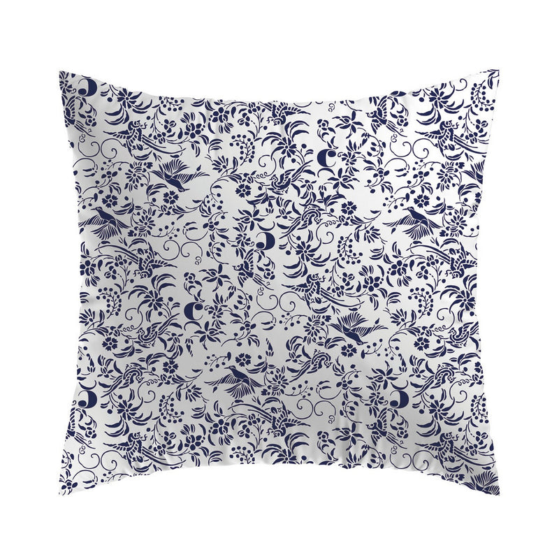 Birds - Set De 2 Taies D'Oreiller Satin De Coton Birds Bleu
