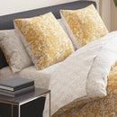 Birds - Drap-Housse Satin De Coton Birds Blanc / Jaune
