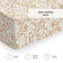 Birds - Drap-Housse Satin De Coton Birds Blanc / Jaune