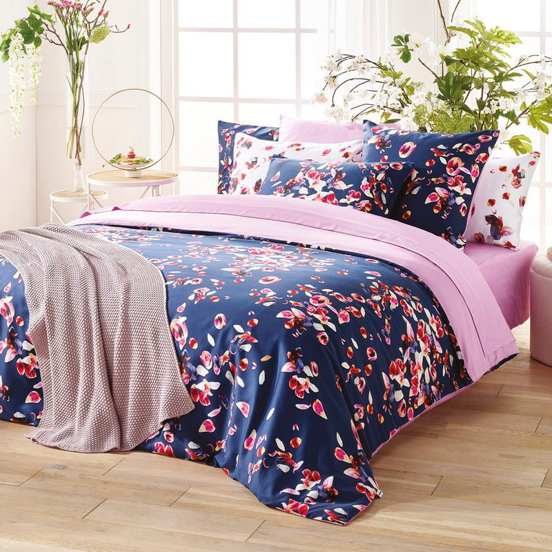 Aurore - Housse De Couette Satin De Coton Aurore Rose