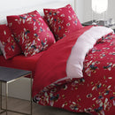Aurore - Housse De Couette Satin De Coton Aurore Rouge