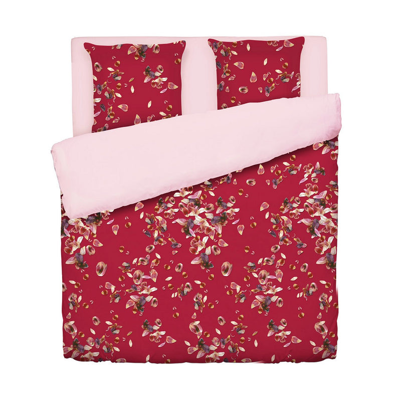 Aurore - Housse De Couette Satin De Coton Aurore Rouge