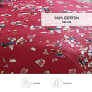 Aurore - Housse De Couette Satin De Coton Aurore Rouge