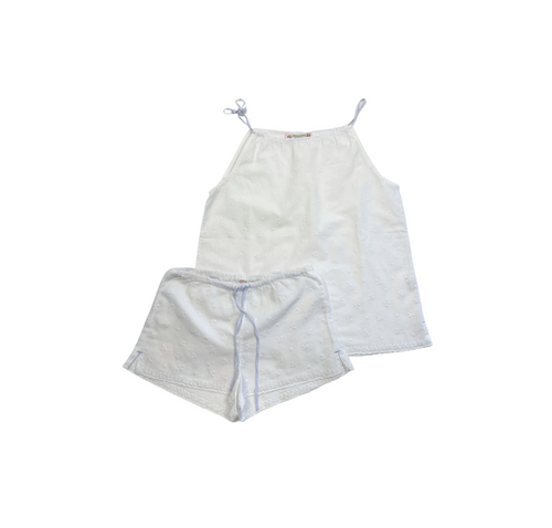 Bonpoint - Ensemble Robe Et Short Blanc - 6 Ans