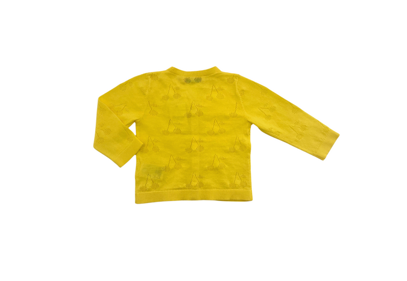 Bonpoint - Cardigan Jaune Détail Cerises - 12 Mois