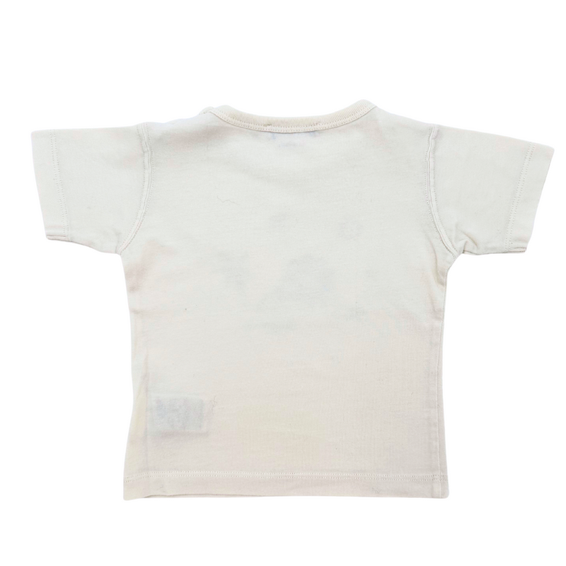 Bonpoint - T-Shirt Crème Imprimé Lion - 6 Mois