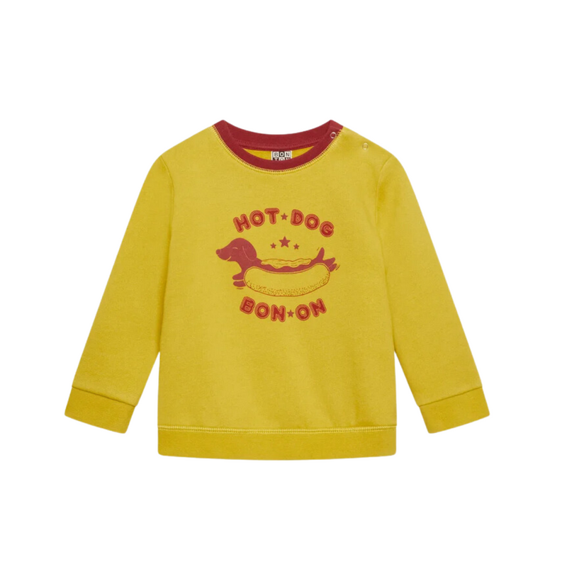 Bonton - Pull Jaune "Hot-Dog" - 18 Mois