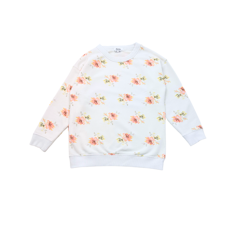 Bonpoint - Sweat Blanc À Fleurs - 10 Ans