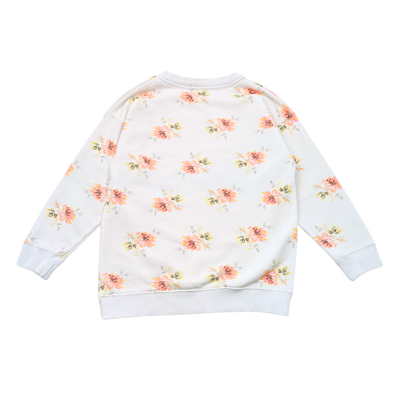 Bonpoint - Sweat Blanc À Fleurs - 10 Ans