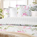 Jardin De Roses - Housse De Couette + 1 Ou 2 Taie(S) D'Oreiller Satin De Coton Jardin De Roses Vert Thym