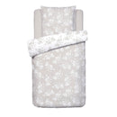 Roses - Housse De Couette + 1 Ou 2 Taie(S) D'Oreiller Satin De Coton Roses Taupe