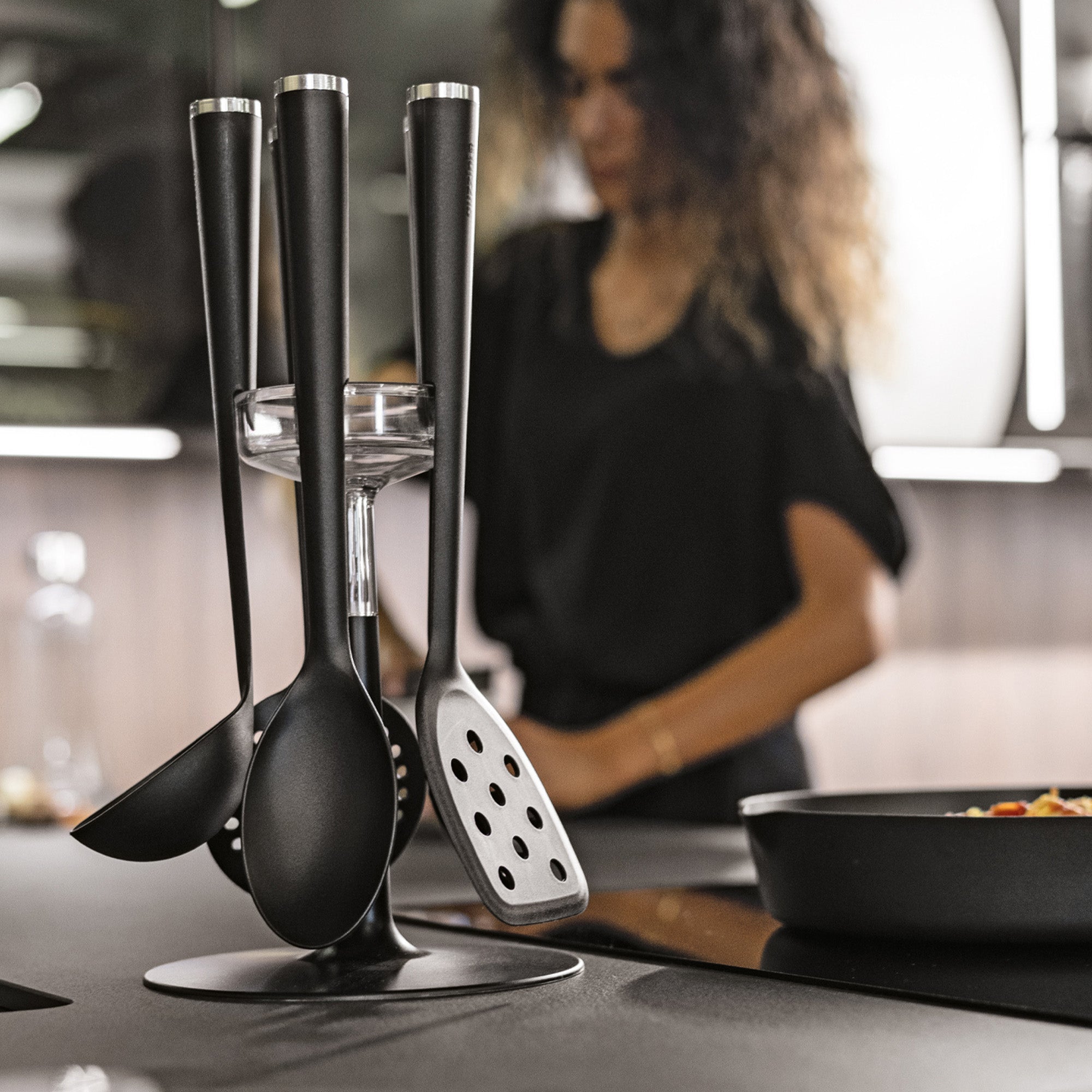 Preparation - Set De 5 Cucharones Con Soporte Cooking