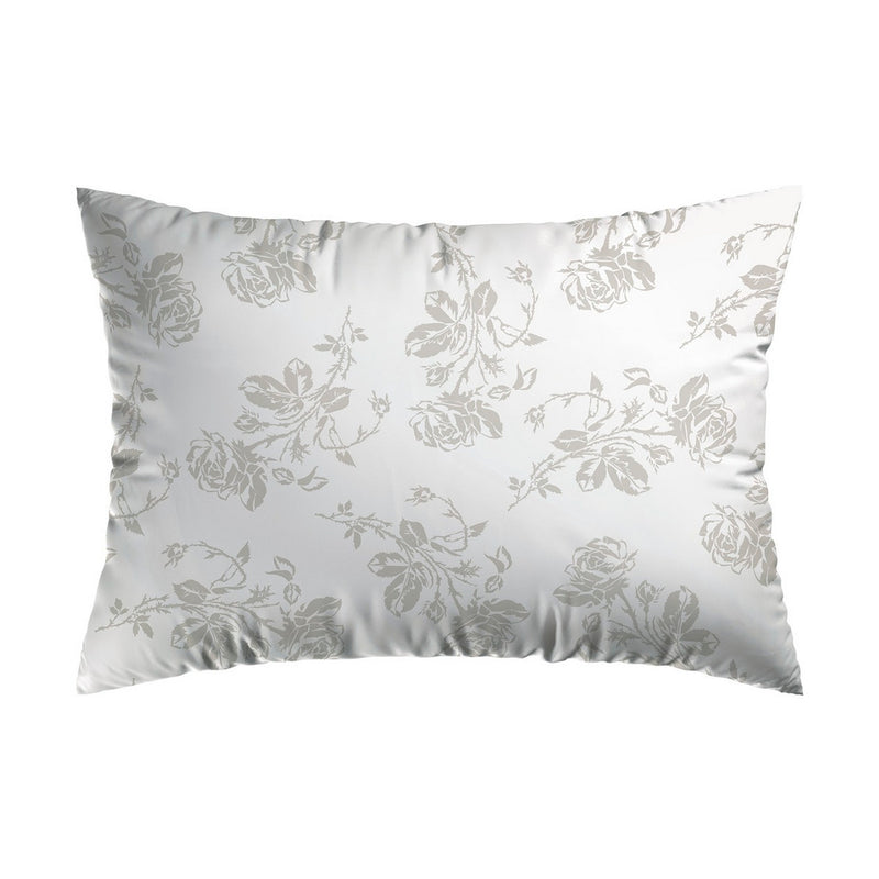 Roses - Set De 2 Taies D'Oreiller Satin De Coton Roses Taupe