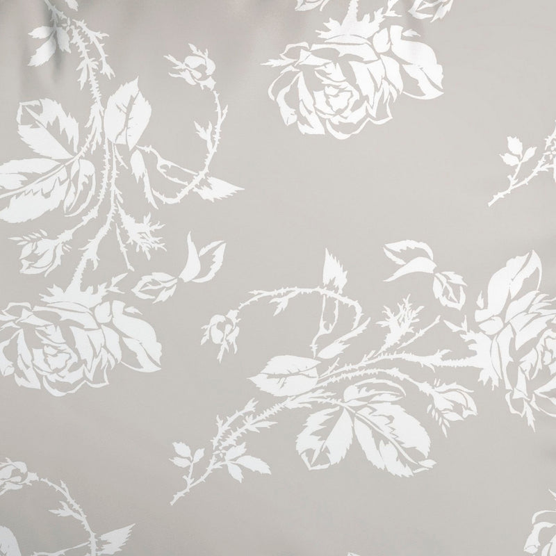 Roses - Set De 2 Taies D'Oreiller Satin De Coton Roses Taupe
