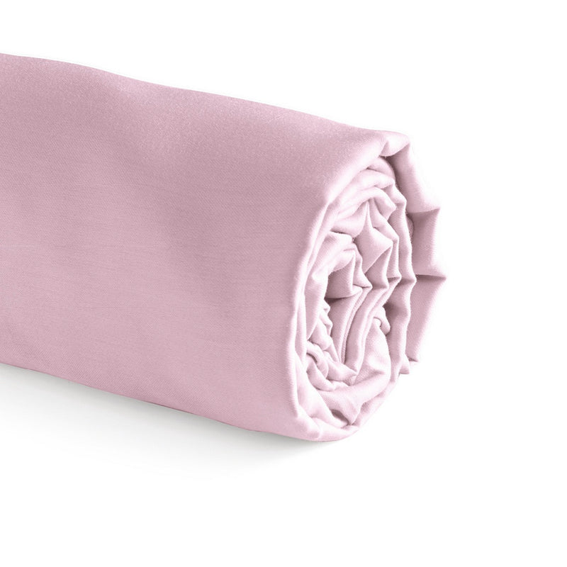 Jardin Secret - Drap-Housse Satin De Coton Uni Rose Blush