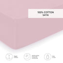 Jardin Secret - Drap-Housse Satin De Coton Uni Rose Blush