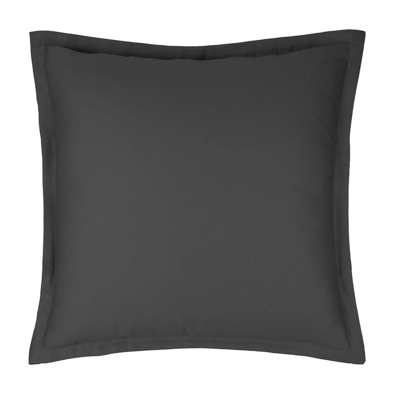 Jacquard - Set De 2 Taies D'Oreiller Satin De Coton Rayure Tissé Jacquard Noir