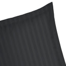 Jacquard - Set De 2 Taies D'Oreiller Satin De Coton Rayure Tissé Jacquard Noir
