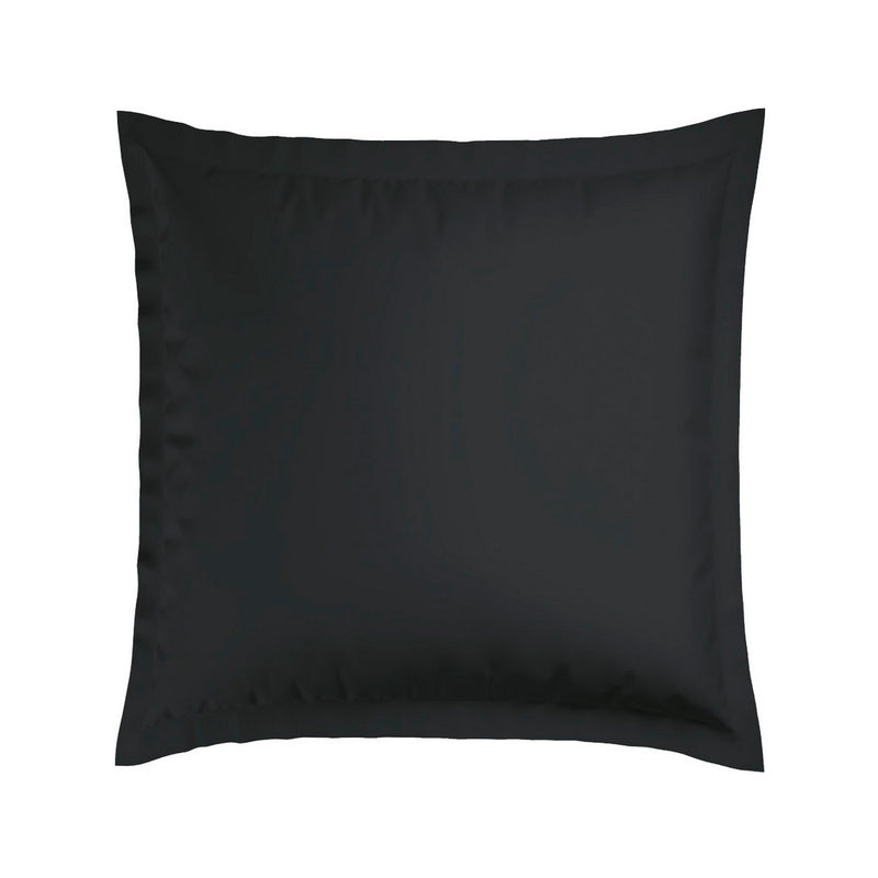 Jacquard - Set De 2 Taies D'Oreiller Satin De Coton Rayure Tissé Jacquard Noir