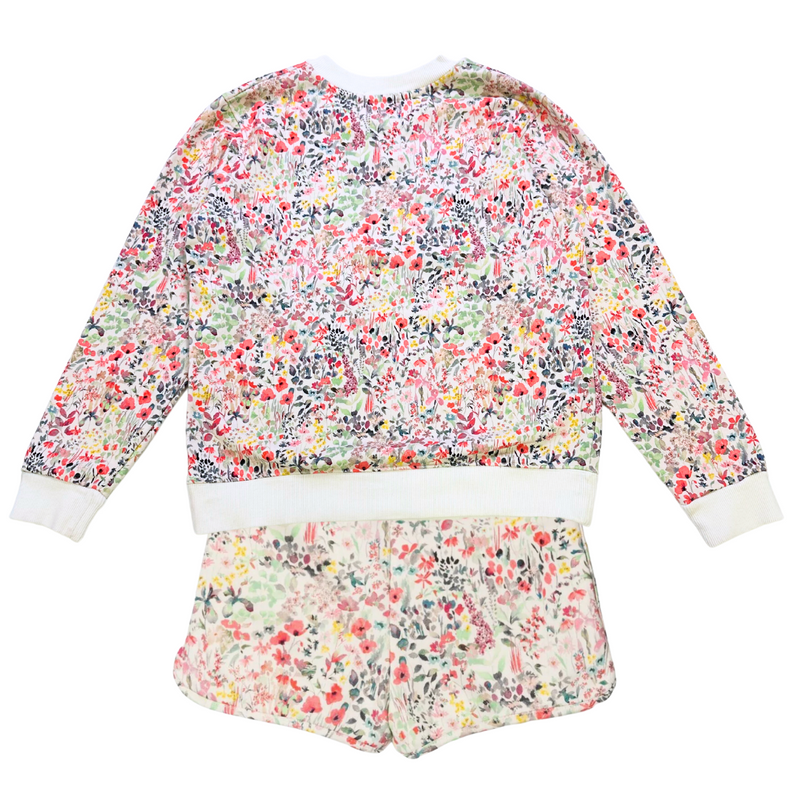 Bonpoint - Ensemble Sweat Et Short À Fleurs - 14 Ans