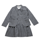 Bonpoint - Ensemble Robe Et Blazer Imprimé Vichy Noir Et Blanc - 10 Ans