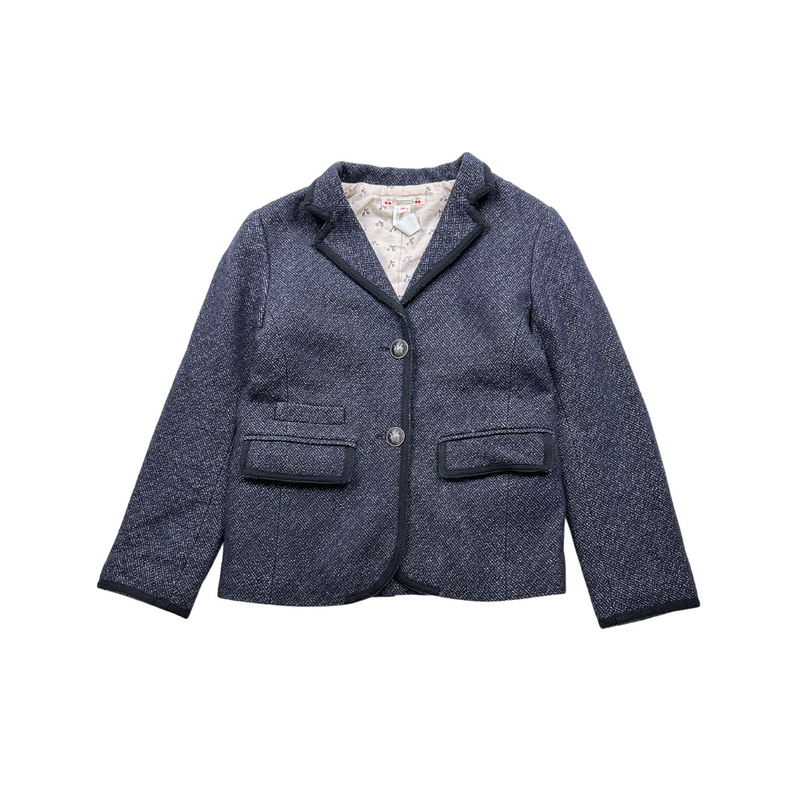 Bonpoint - Veste Blazer En Laine Bleu Marine - 10 Ans