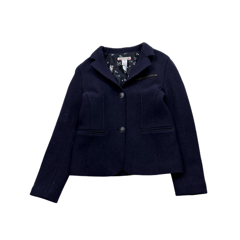 Bonpoint - Veste Blazer En Laine Bleu Marine - 12 Ans